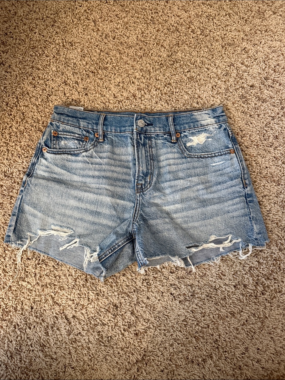 American Eagle Outfitters Distressed Light Blue Denim Cutoff Shorts